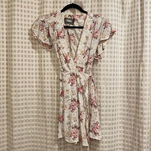 Reformation floral wrap dress
